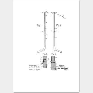 Hockey Stick Vintage Patent Hand Drawing Posters and Art